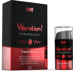 INTT Vibration Strawberry Scented Liquid Vibrating Gel 15 ml, Intimate Stimulant for Intense Sensations