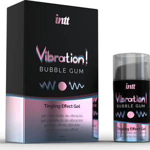 INTT Vibration Bubble Gum 15ml - Liquid Vibrator Gel with Intense Sensations and Bubble Gum Aroma