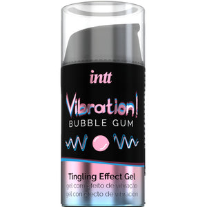 INTT Vibration Bubble Gum 15ml intimate stimulant gel with liquid vibrating effects and sweet bubble gum flavor