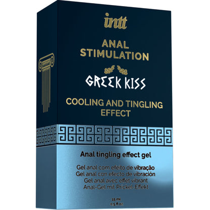 INTT Greek Kiss 15ml anal stimulation gel for enhanced pleasure and tingling effect in intimate encounters.