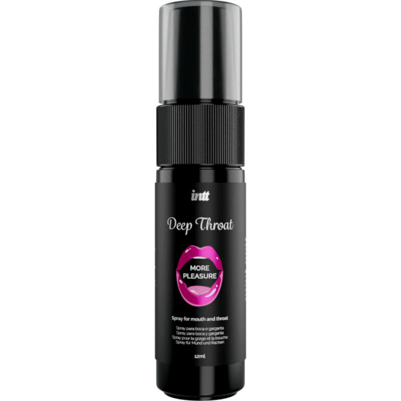 INTT Deep Throat oral refreshing spray with mint flavor, designed for a cooling, tingling effect during intimate moments.