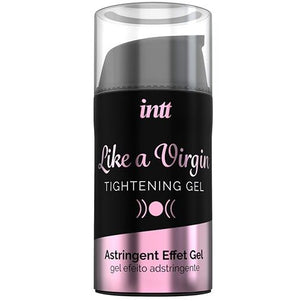 INTT Like a Virgin vaginal tightening gel bottle, astringent effect, enhances sensation and tightness.
