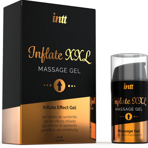 INTT Inflate XXL intimate gel for enhanced erection and sensitivity with package and bottle displayed.
