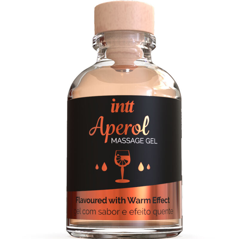 INTT Aperol massage gel bottle with warm effect, ideal for enhancing intimate moments with massage and oral use.