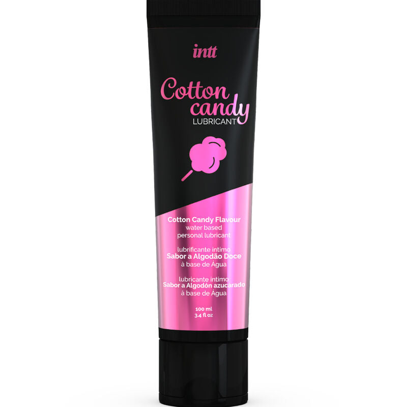 INTT Cotton Candy Water-Based Lubricant 100ml with Sweet Cotton Aroma, Edible, Compatible with Condoms and Sex Toys