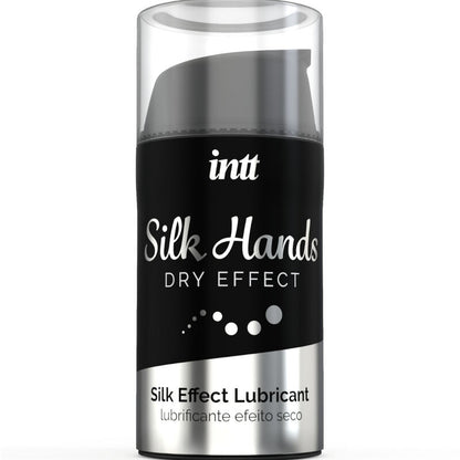 INTT Silk Hands Dry Effect Lubricant 15ml bottle with concentrated silicone formula for smooth, long-lasting lubrication.