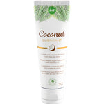 INTT coconut lubricant tube; vegan water-based with coconut oil for smooth, aromatic experience; 3.4 oz packaging.