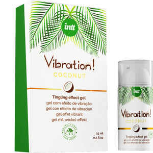 Vegan Coconut Vibration Gel by INTT - Stimulating Gel for Intimate Sensations, 15ml Bottle and Packaging