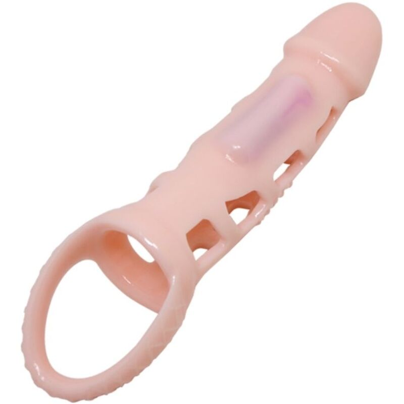 PRETTY LOVE — HARRISON dzimumlocekļa pagarinātāja pārvalks AR VIBRĀCIJU UN SINKNU 13,5 CM
