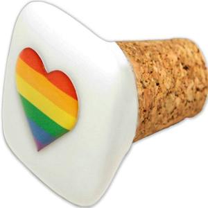 PRIDE - КВАДРАТНАЯ ПРОБКА ИЗ КЕРАМИКИ С ФЛАГОМ ЛГБТ
