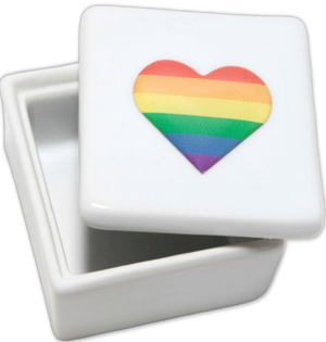 PRIDE - SQUARE SQUARE JEWELLERY BOX WITH LGBT HEART PRIDE