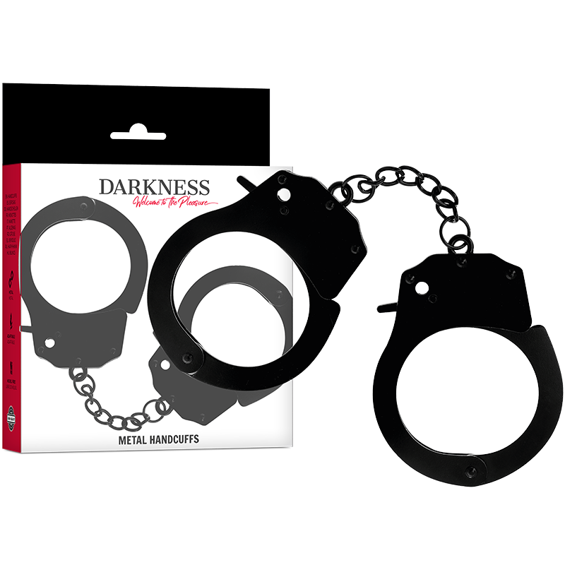DARKNESS - METAL HANDCUFFS FOR BLACK HANDS DARKNESS BONDAGE