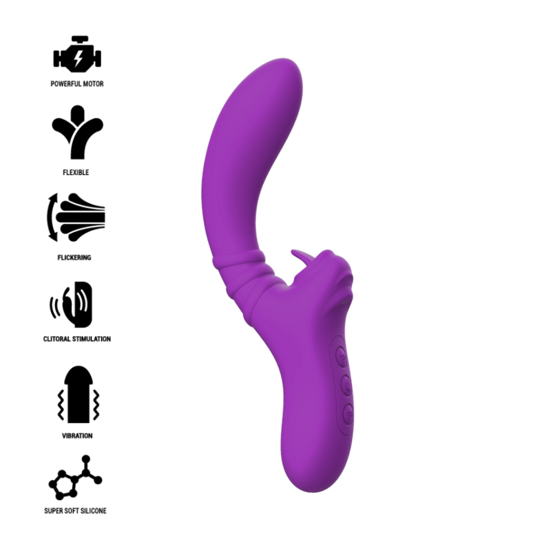 INTENSE - HARIJS FLEXIBLE VIBRATORS AR PURPURU MĒLI