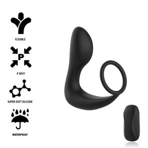 BLACK&SILVER - REMOTE CONTROL ANAL MASSAGER RECHARGEABLE SILICONE BLACK BLACK&SILVER
