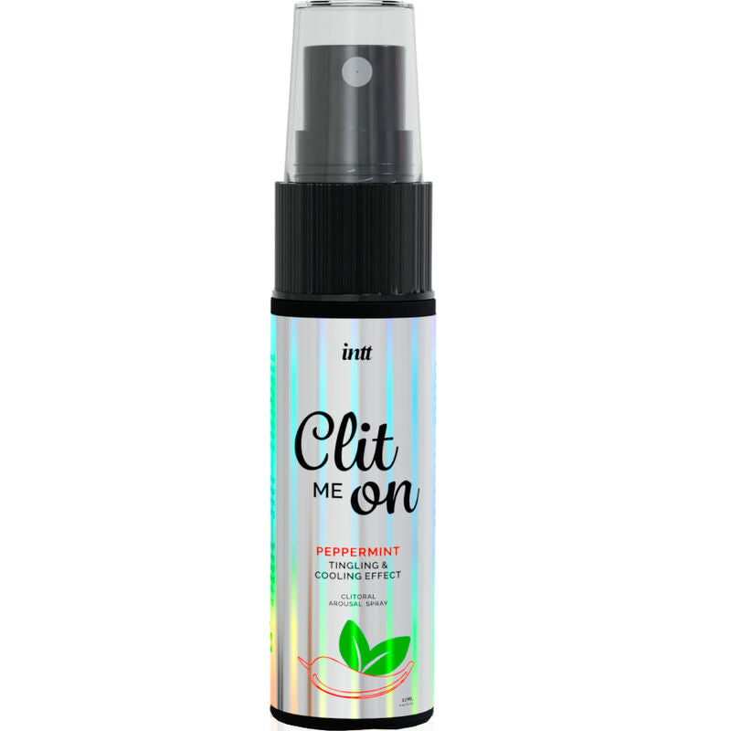 Clit Me On Peppermint clitoral spray, 12ml bottle for arousal with cooling and tingling effects.