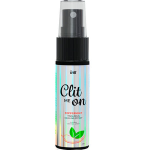 Clit Me On Peppermint clitoral spray, 12ml bottle for arousal with cooling and tingling effects.