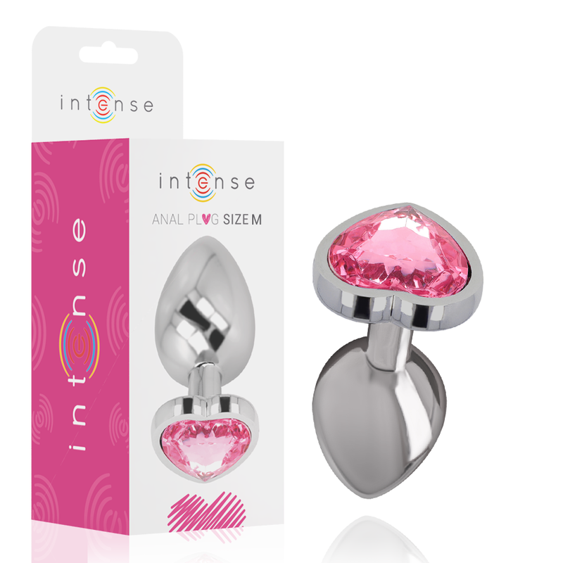 INTENSE - ALUMINUM METAL ANAL PLUG PINK HEART SIZE M INTENSE ANAL TOYS