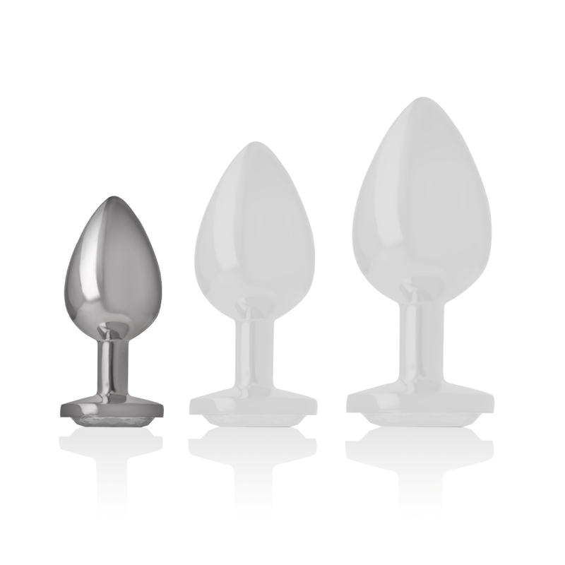 INTENSE - WHITE HEART ALUMINUM METAL ANAL PLUG SIZE S INTENSE ANAL TOYS