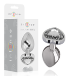 INTENSE - ANAL PLUG METAL ALUMINUM WHITE HEART SIZE L INTENSE ANAL TOYS