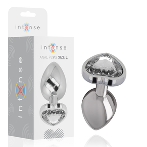INTENSE - ANAL PLUG METAL ALUMINUM WHITE HEART SIZE L INTENSE ANAL TOYS