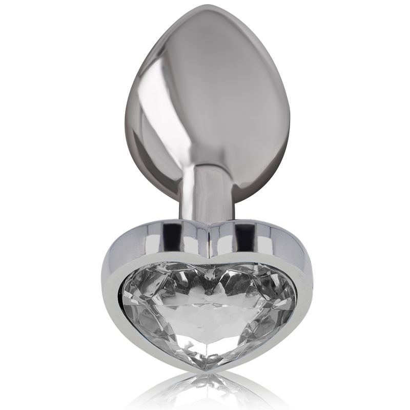 INTENSE - ANAL PLUG METAL ALUMINUM WHITE HEART SIZE L INTENSE ANAL TOYS