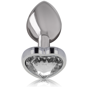INTENSE - ANAL PLUG METAL ALUMINUM WHITE HEART SIZE L INTENSE ANAL TOYS