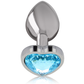 INTENSE - ALUMINUM METAL ANAL PLUG BLUE HEART SIZE L