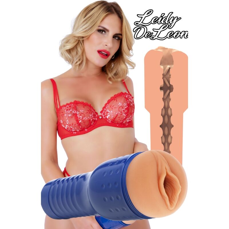 Private Leidy de Leon pornstar masturbator with realistic design and flesh tone, shown with internal texture and branding.