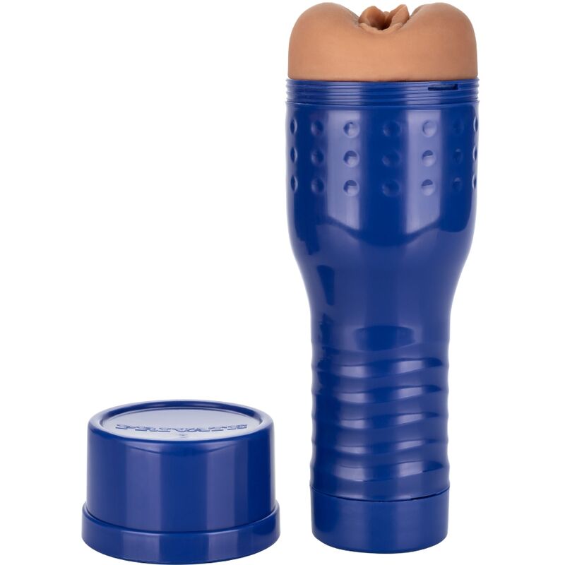 Ginebra Bellucci Pussy Masturbator with realistic texture and caramel color, featuring tight vaginal orifice for enhanced sensation