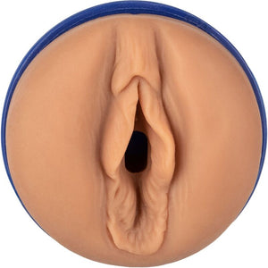 Realistic Ginebra Bellucci masturbator with textured interior and tight opening for intense stimulation.