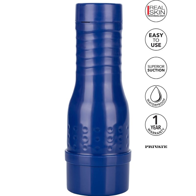 Blue Ginebra Bellucci realistic masturbator with easy-to-use features, superior suction, waterproof design, and 1-year warranty.