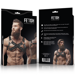 FETISH SUBMISSIVE ATTITUDE - РЕГУЛИРУЕМАЯ НЕОПРЕНОВАЯ ПЕРЕКРЕСТНАЯ НАГРУДНАЯ ШЛЕМНАЯ СЕРЬГА «БУЛЛДОГ» С МОЛНИЯМИ ДЛЯ МУЖЧИН