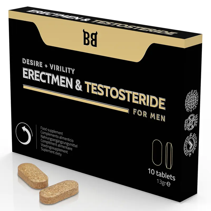 BLACK BULL - ERECTMEN & TESTOSTERIDE POWER AND TESTOSTERONE FOR MEN 10 CAPSULES - LoveYou.lv