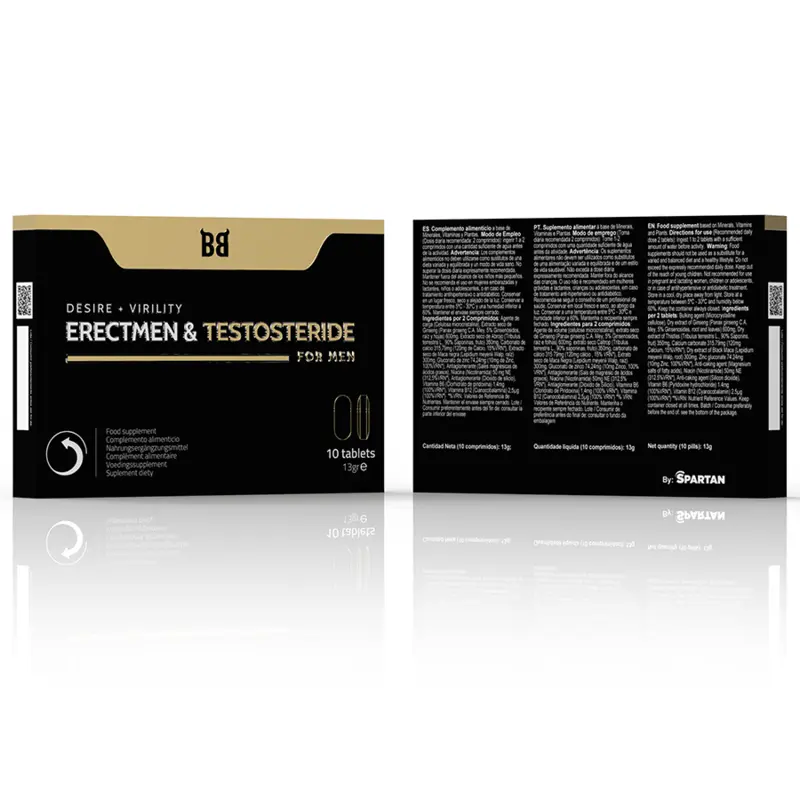 BLACK BULL - ERECTMEN & TESTOSTERIDE POWER AND TESTOSTERONE FOR MEN 10 CAPSULES - LoveYou.lv