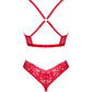 OBSESSIVE - LACELOVE SET ZWEI STÜCK CUPLESS ROT XS/S - LoveYou.lv