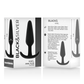 Black&Silver Kael silicone anal plug packaging with medium handle, ideal for beginners and experts in anal play.