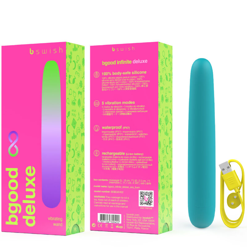 B SWISH - VIBRATEUR RECHARGEABLE BGOOD INFINITE DELUXE SILICONE BLEU B SWISH