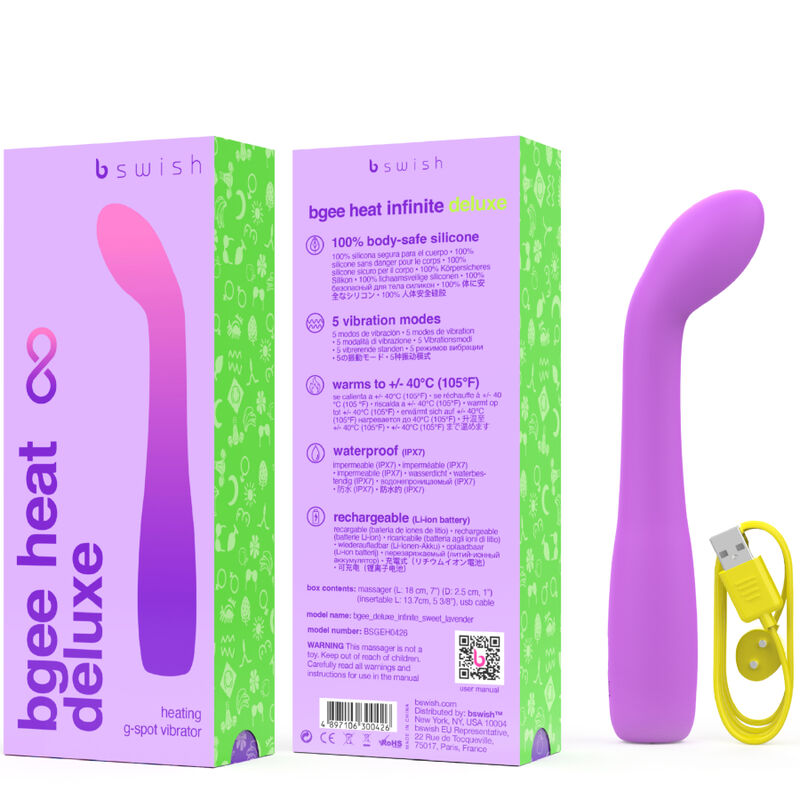 B SWISH - BGEE HEAT INFINITE DELUXE RECHARGEABLE VIBRATOR LAVENDER SILICONE B SWISH