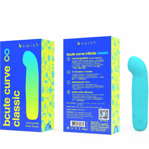 B SWISH - BCUTE CURVE INFINITE CLASSIC RECHARGEABLE VIBRATOR BLUE SILICONE B SWISH
