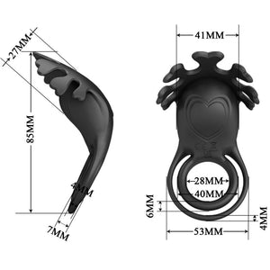 PRETTY LOVE - RUBEN VIBRATOR RING 7 VIBRATIONS BLACK SILICONE PRETTY LOVE MALE