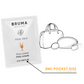 BRUMA Aloe Vera Sliding Gel Pina Colada Flavor 6 ML sachet with handbag illustration, highlighting pocket-sized convenience.