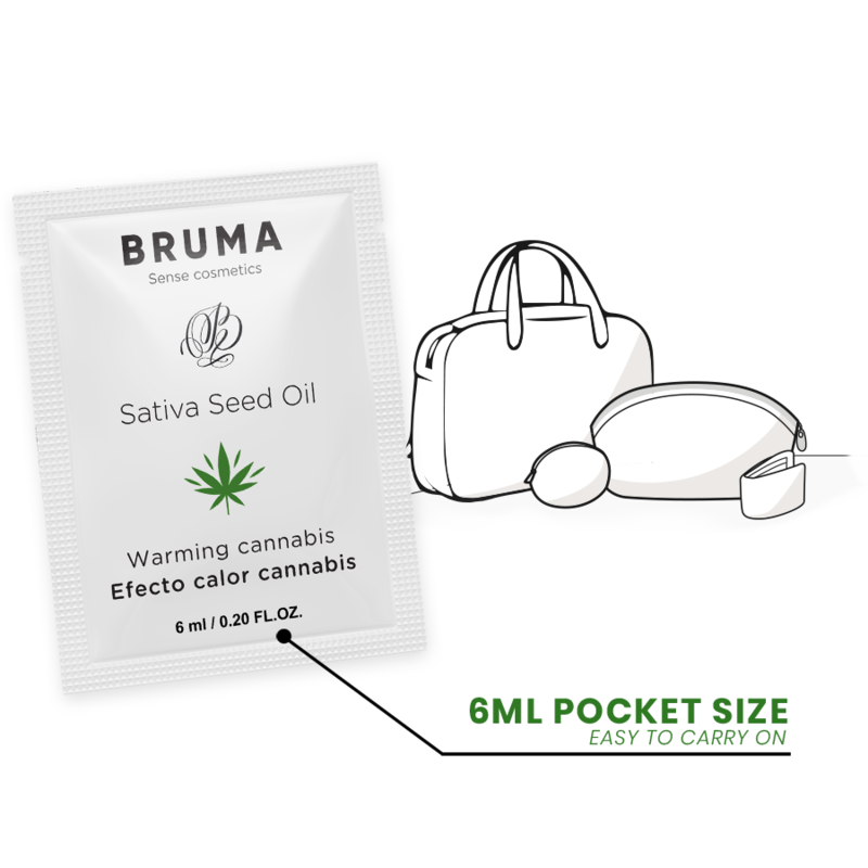BRUMA Sativa Seed Oil Warming Gel 6ml Pocket Size, Cannabis Flavor