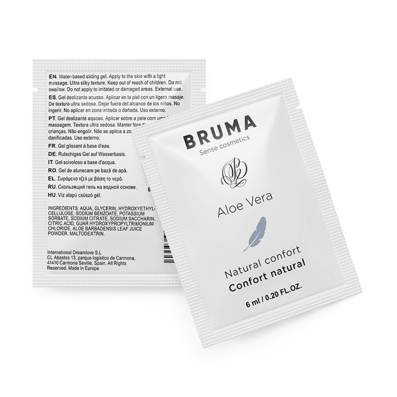 BRUMA Aloe Vera Sliding Gel 6ml packet for intimate comfort and smooth lubrication