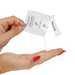 Aloe Vera sliding gel being poured from BRUMA packet onto hand, showcasing smooth texture and easy application.