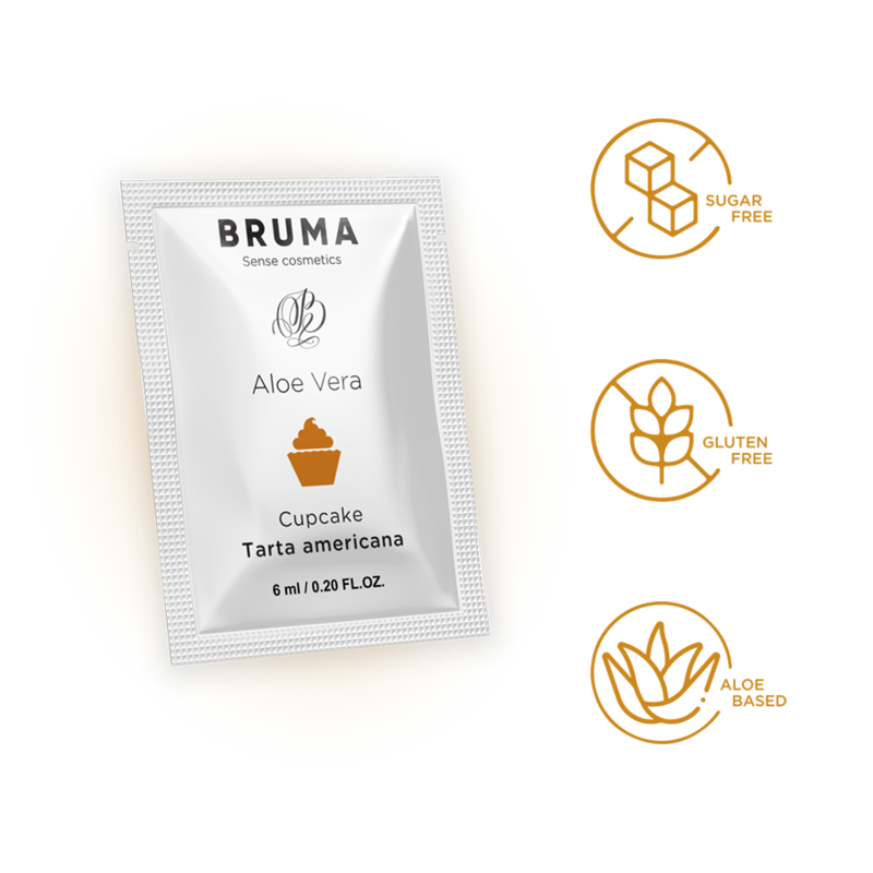 BRUMA Aloe Vera Sliding Gel 6ml, Cupcake Flavor, Sugar-Free, Gluten-Free, Aloe-Based
