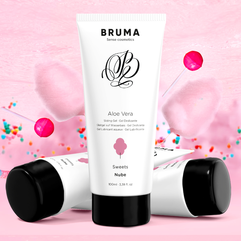 BRUMA Aloe Vera Sliding Gel Sweets Flavor 100 ml, intimate lubrication with natural aloe vera properties.