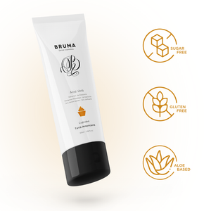 BRUMA Aloe Vera Sliding Gel Cupcake Flavor 100ml, sugar-free, gluten-free, aloe-based lubricant for intimate moments.