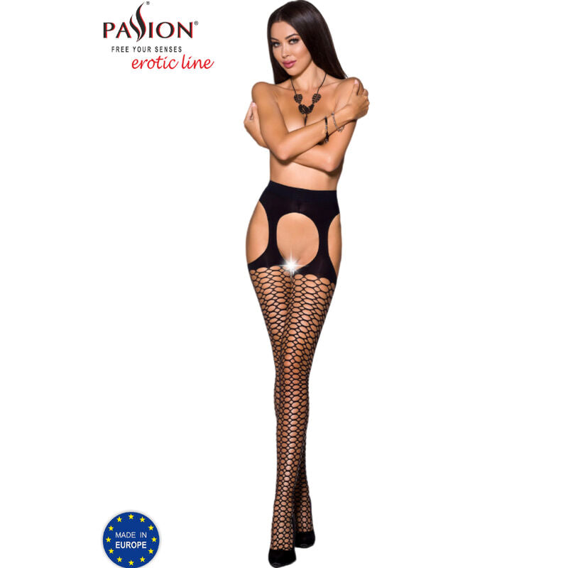 PASSION - TIOPEN 004 SCHWARZE STRUMPFHOSE 1/2 40 DEN PASSION WOMAN GARTER & STOCK