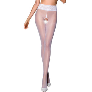 PASSION - TIOPEN 008 WHITE TIGHTS 1/2 30 DEN PASSION WOMAN GARTER & STOCK