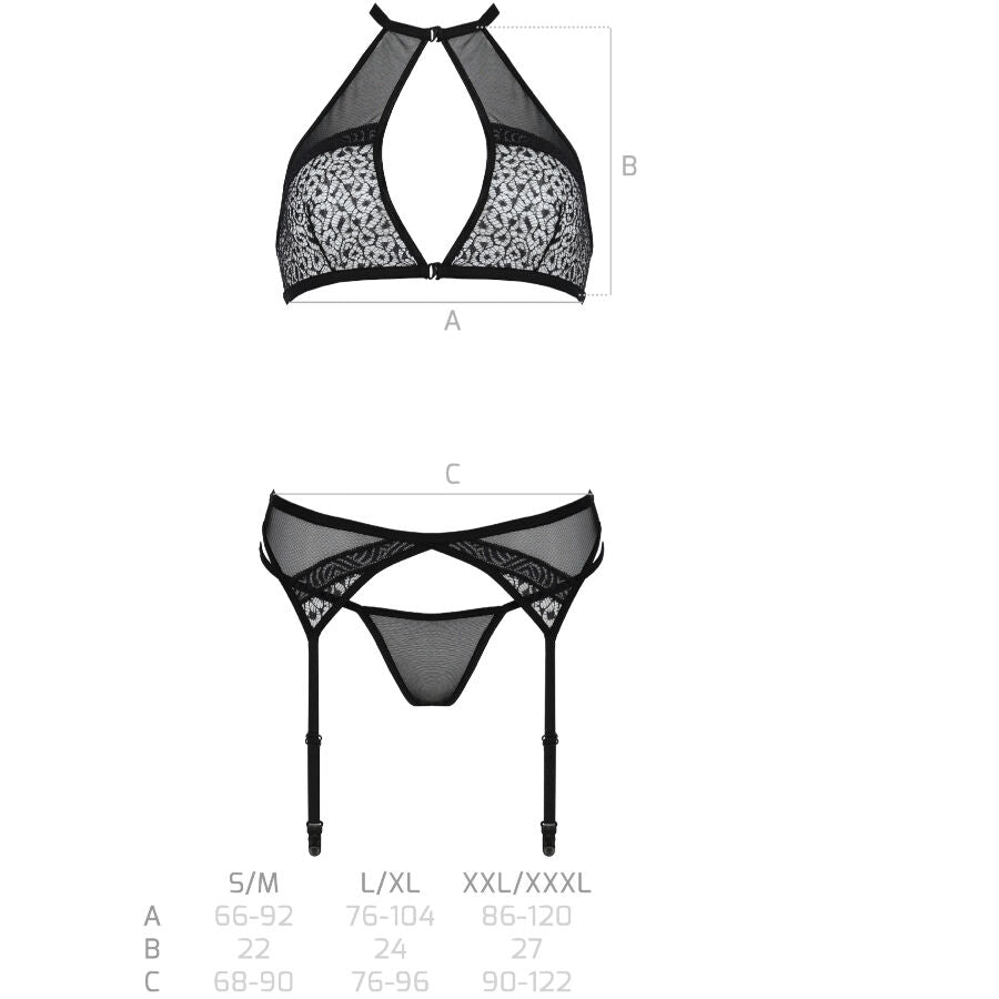PASSION - SATARA SET EROTIK LINIE SCHWARZ S/M PASSION FRAU SETS